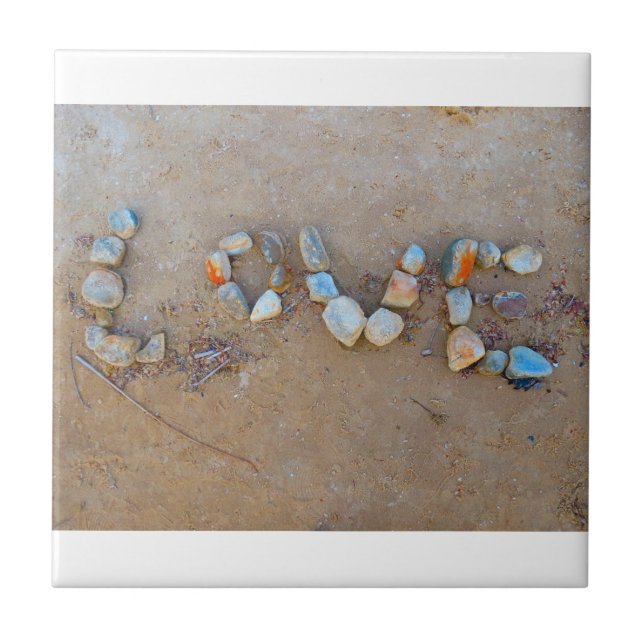 Kärlek på strandsommartiden belägger med tegel kakelplatta (Framsidan)