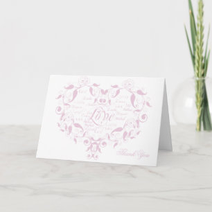 Kärlek på vilket språk som helst i Petal Pink Tack Kort