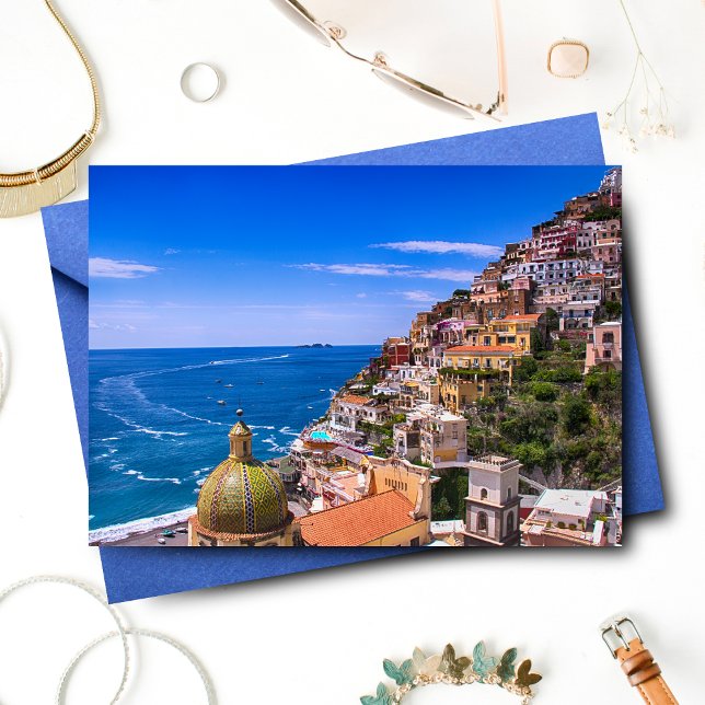 Kärlek på vykort för Italien av positionering Hälsningskort (Charming Positano card perfect for heartfelt, personalized messages and greetings.)
