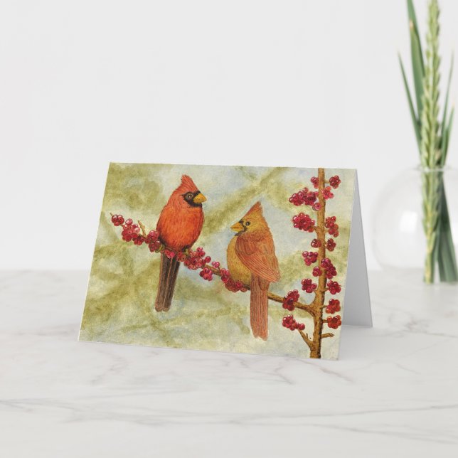 "Kärlek på Winterberry Gren" Kort (Framsida)