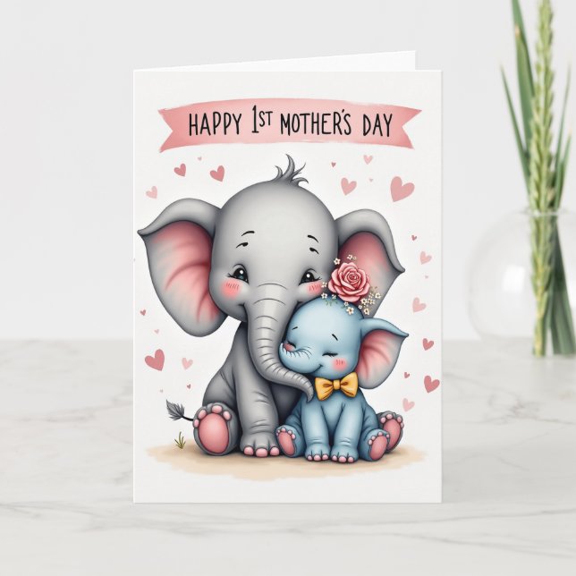 Kärlek Pachyderm Morsdagskort Kort (Framsida)