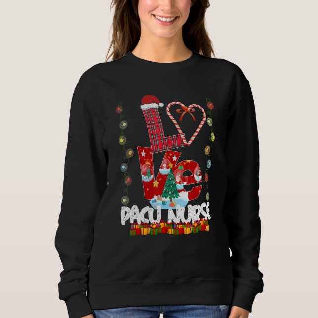 Kärlek Pacu Nurse Santa Hat Candy Julafton Pajama T Shirt (Framsida)