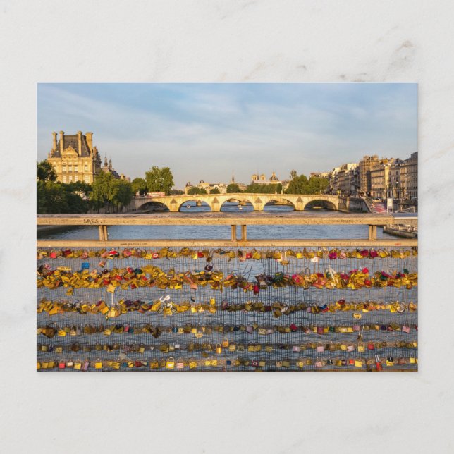 Kärlek-padlocks på bron Pont de Solferino - Pa Vykort (Framsida)