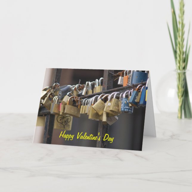 Kärlek Padlocks, Prag Helgkort (Framsida)