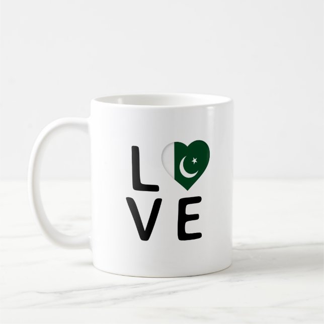 Kärlek - Pakistan Flagga Kaffemugg (Vänster)