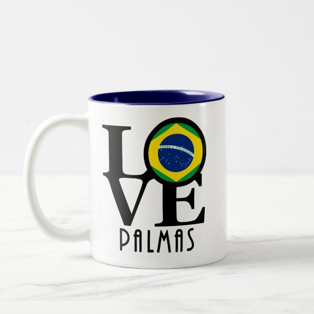 KÄRLEK Palmas Brasilien 11oz Två-Tonad Mugg (Vänster)