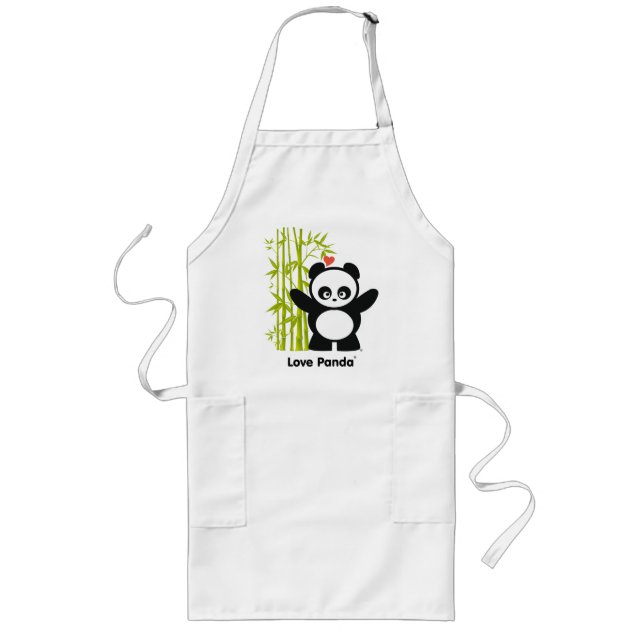 Kärlek Panda® Apron Långt Förkläde (Framsidan)
