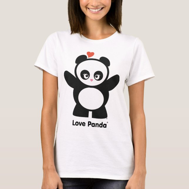 Kärlek Panda® Dam Långärmad Tee Shirt (Framsida)