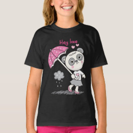 Kärlek Panda Funny Cute Girl T Shirt