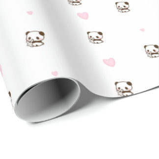 Kärlek Panda Gift Wrapping Papper Roll Presentpapper