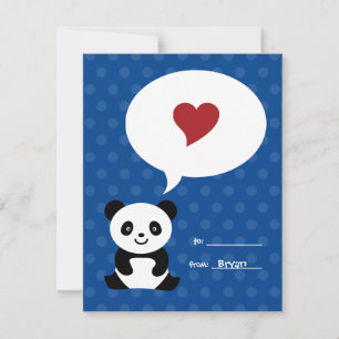 Kärlek Panda Kids Valentine Card Julkort