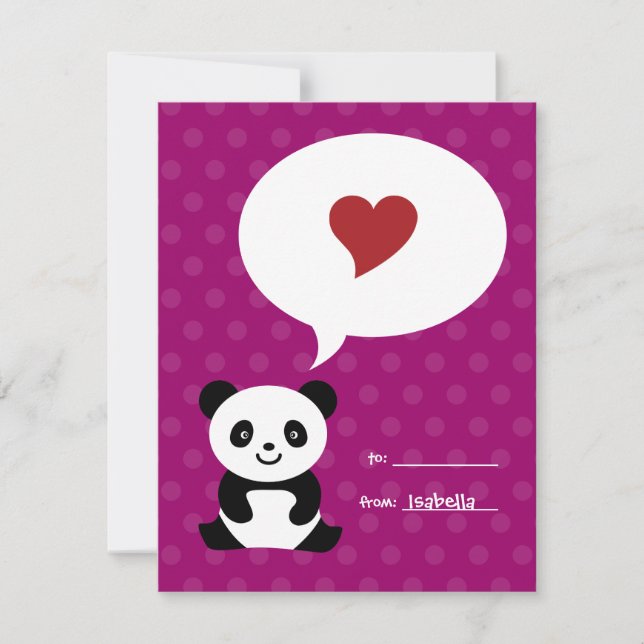 Kärlek Panda Kids Valentine Card Julkort (Framsida)
