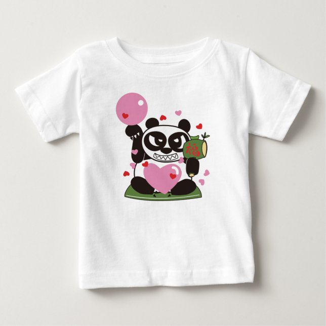 Kärlek Panda Lucky Gud T Shirt (Framsida)