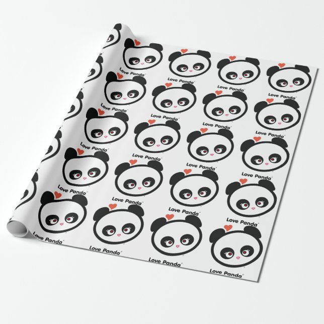 Kärlek Panda® Presentpapper (Utrullad)