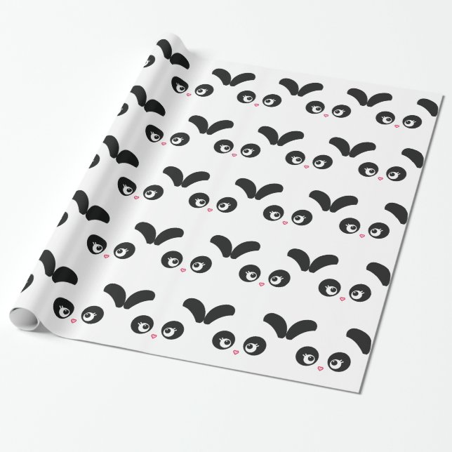 Kärlek Panda® Presentpapper (Utrullad)
