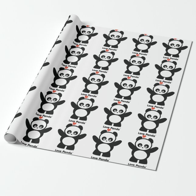 Kärlek Panda® Presentpapper (Utrullad)