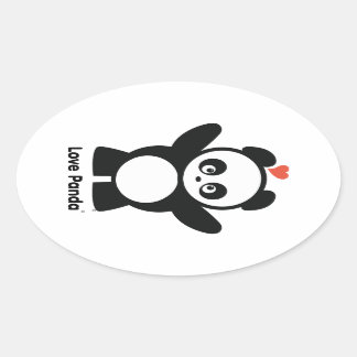 Kärlek Panda® Sticker Ovalt Klistermärke