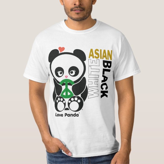 Kärlek Panda® värderar manar dräkt Tee Shirt (Framsida)