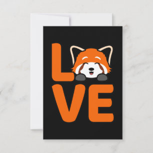 Kärlek Pandas Cute Pet Animal Red Panda Älskare Gr OSA Kort