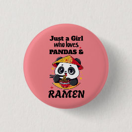 Kärlek Pandas och Ramen Knapp