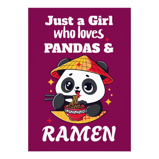 Kärlek Pandas och Ramen (vittext) Fototryck (Framsidan)