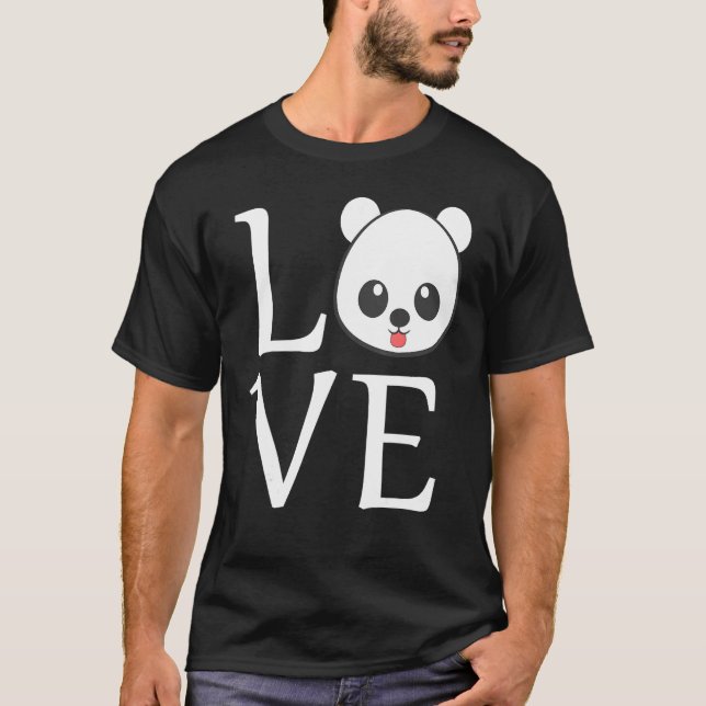 Kärlek Pandas T Shirt (Framsida)