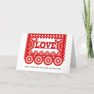 Kärlek Papel Picado Red Alla hjärtans dagfoto Helgkort