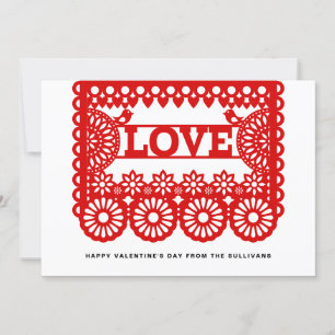 Kärlek Papel Picado Red Alla hjärtans dagfoto Julkort