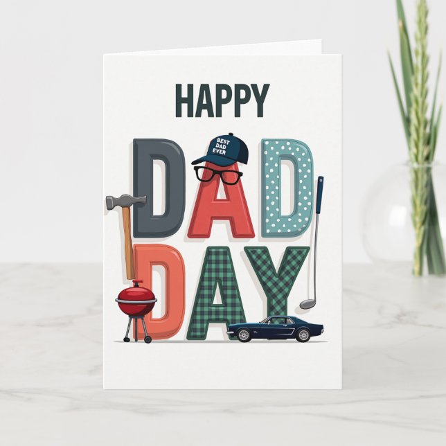 Kärlek Pappa Dag Symboler Kort (Framsida)