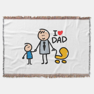 Kärlek pappa print filt