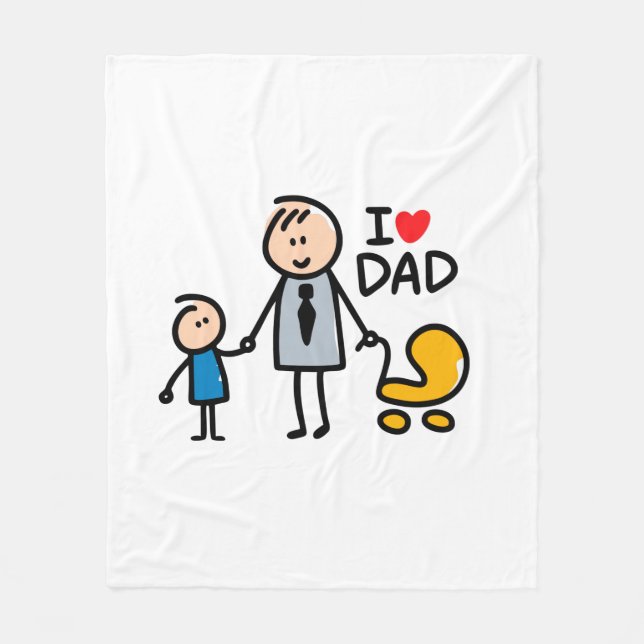 Kärlek pappa print fleecefilt (Framsidan)