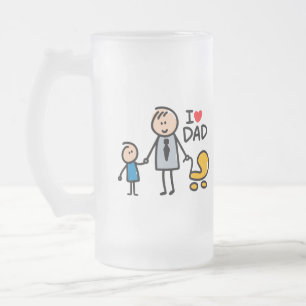 Kärlek pappa print frostat ölglas