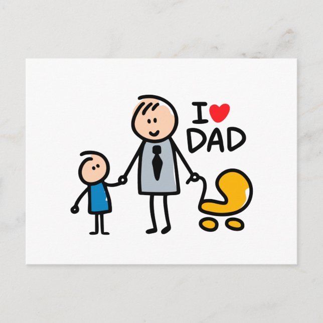 Kärlek pappa print helg vykort (Framsida)