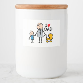 Kärlek pappa print mat etiketter