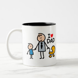 Kärlek pappa print Två-Tonad mugg