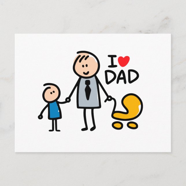 Kärlek pappa print vykort (Framsida)