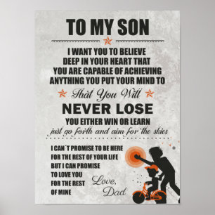 Kärlek Pappa, till min son, Pappa Son Bike, har al Poster