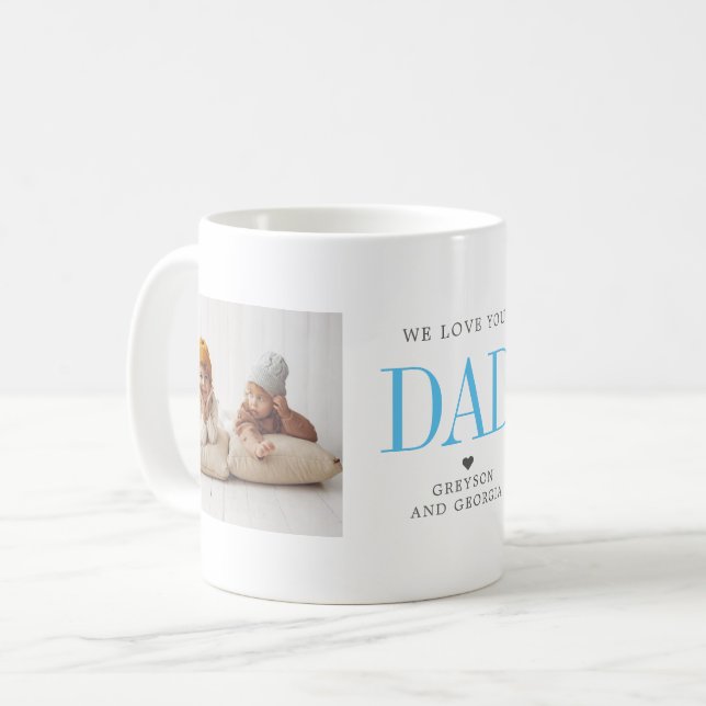 Kärlek Pappa | Två Foto Collage Kaffemugg (Framsida vänster)