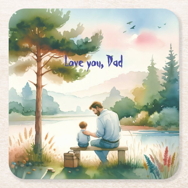 Kärlek, Pappa Underlägg Papper Kvadrat (Framsidan)