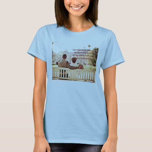 Kärlek par Ljusblå färg T-shirt för kvinnor (Framsida)