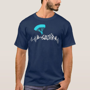 Kärlek Paragliding Tee Heartslag Paraglider Gift