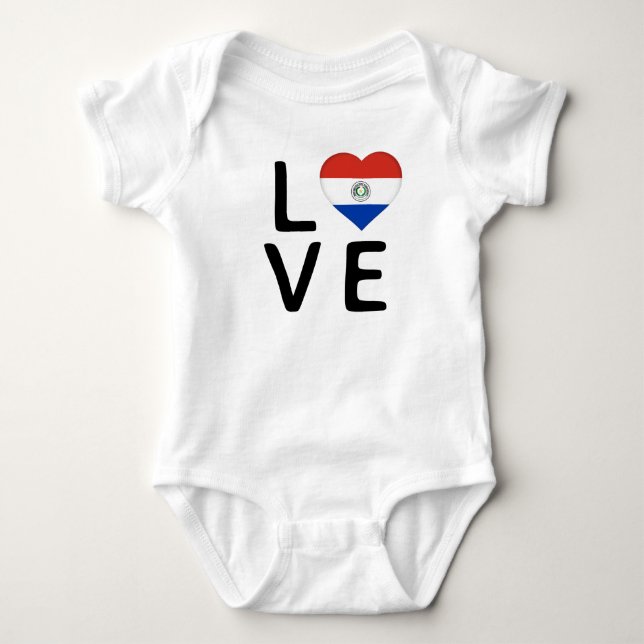 Kärlek - Paraguay Flagga T Shirt (Framsida)