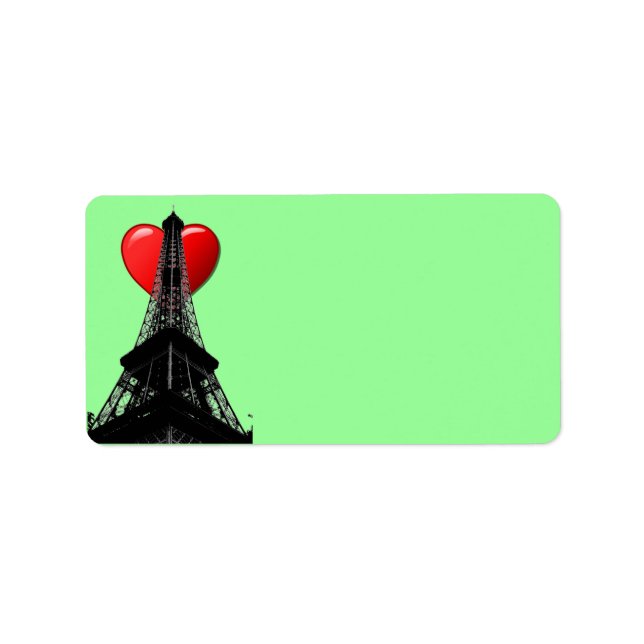 Kärlek Paris-adressetikett Adressetikett (Framsidan)