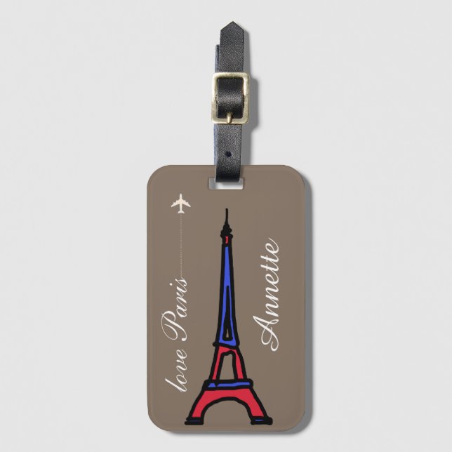 kärlek Paris Bagagebricka (Framsida vertikal)