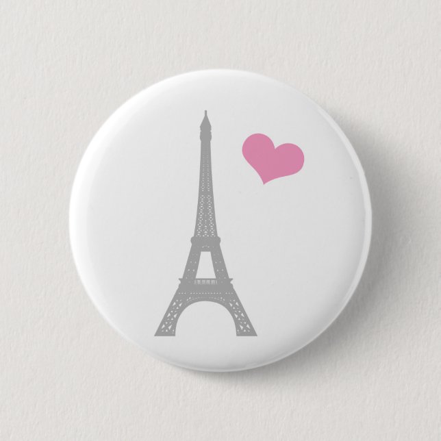 Kärlek Paris Button Pin Knapp (Framsida)
