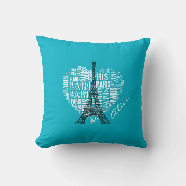 Kärlek Paris | Eiffel Torn Kudde (Framsida)