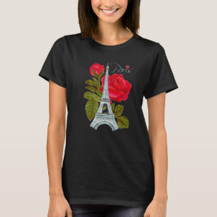 Kärlek Paris Eiffel Torn med Ro Fransk Kärlek Fran T Shirt