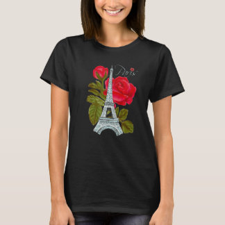 Kärlek Paris Eiffel Torn med Ro Fransk Kärlek Fran T Shirt