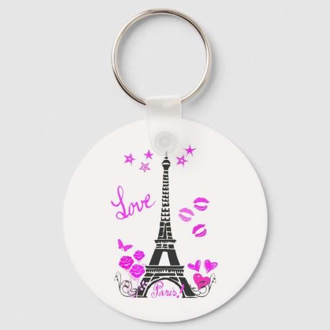KÄRLEK PARIS EIFFEL TORN PRINT NYCKELRING (Framsida)