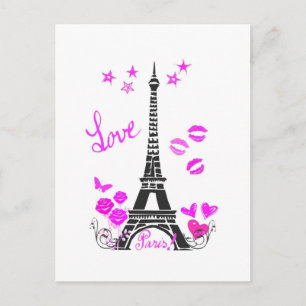 KÄRLEK PARIS EIFFEL TORN PRINT VYKORT